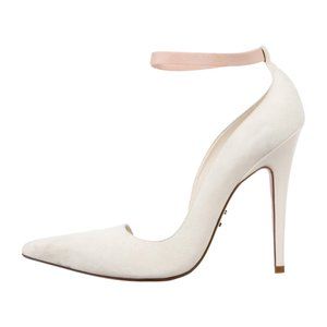 HERVE LEGER Suede Pointed-Toe Pumps